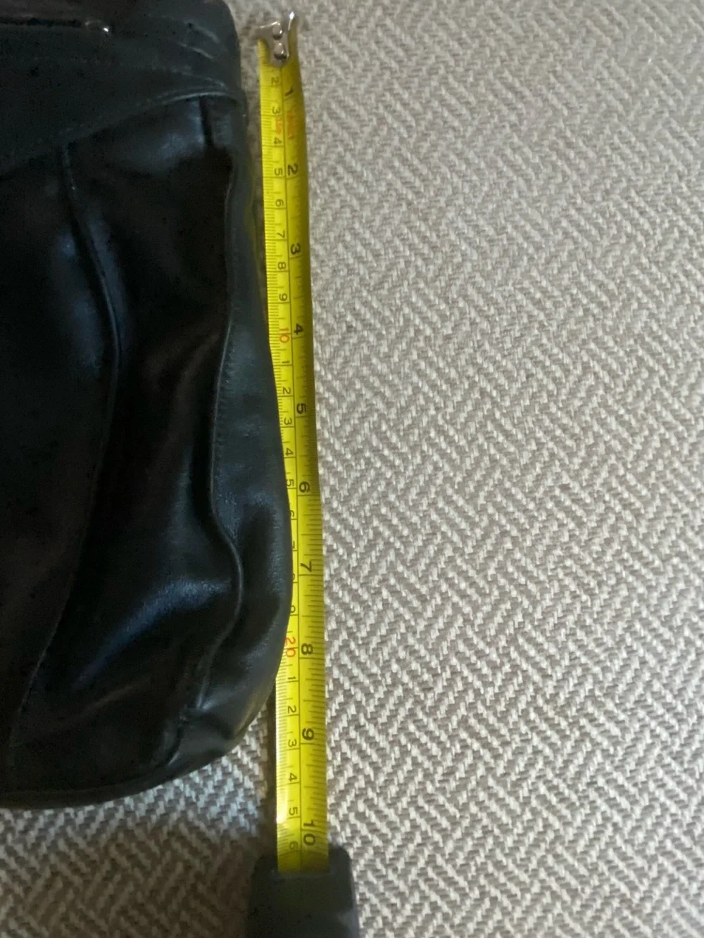 Anne Klein Black Pleated Leather Fold-Over Clutch